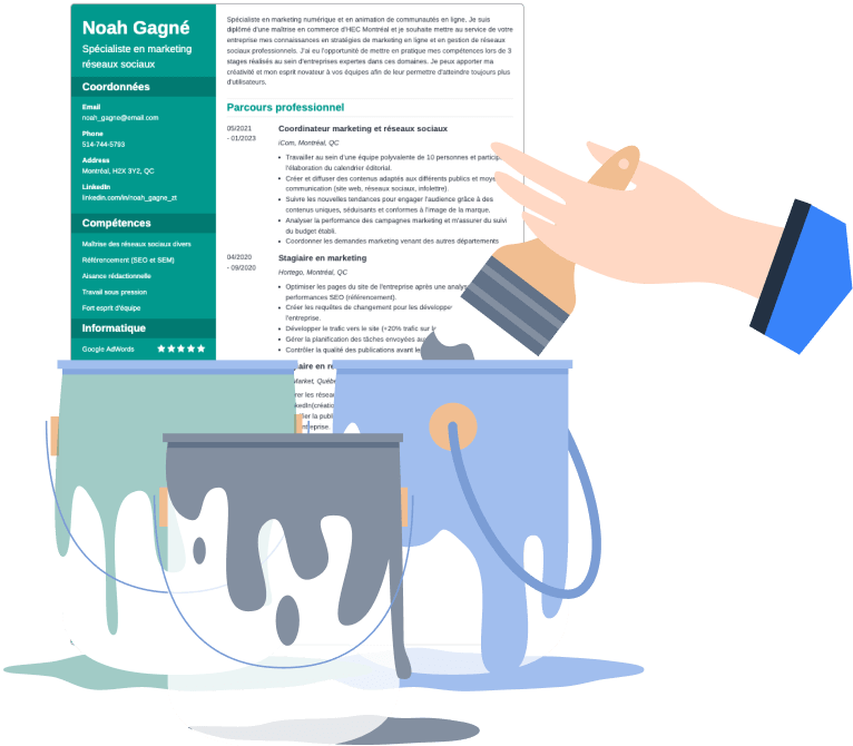 Concepteur de CV : personnaliser la présentation