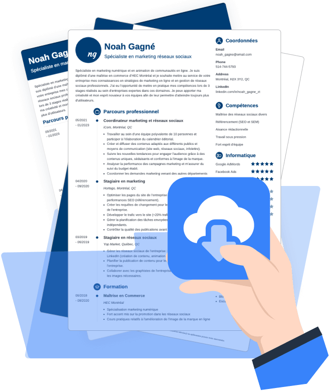 CV en ligne : télécharger le CV