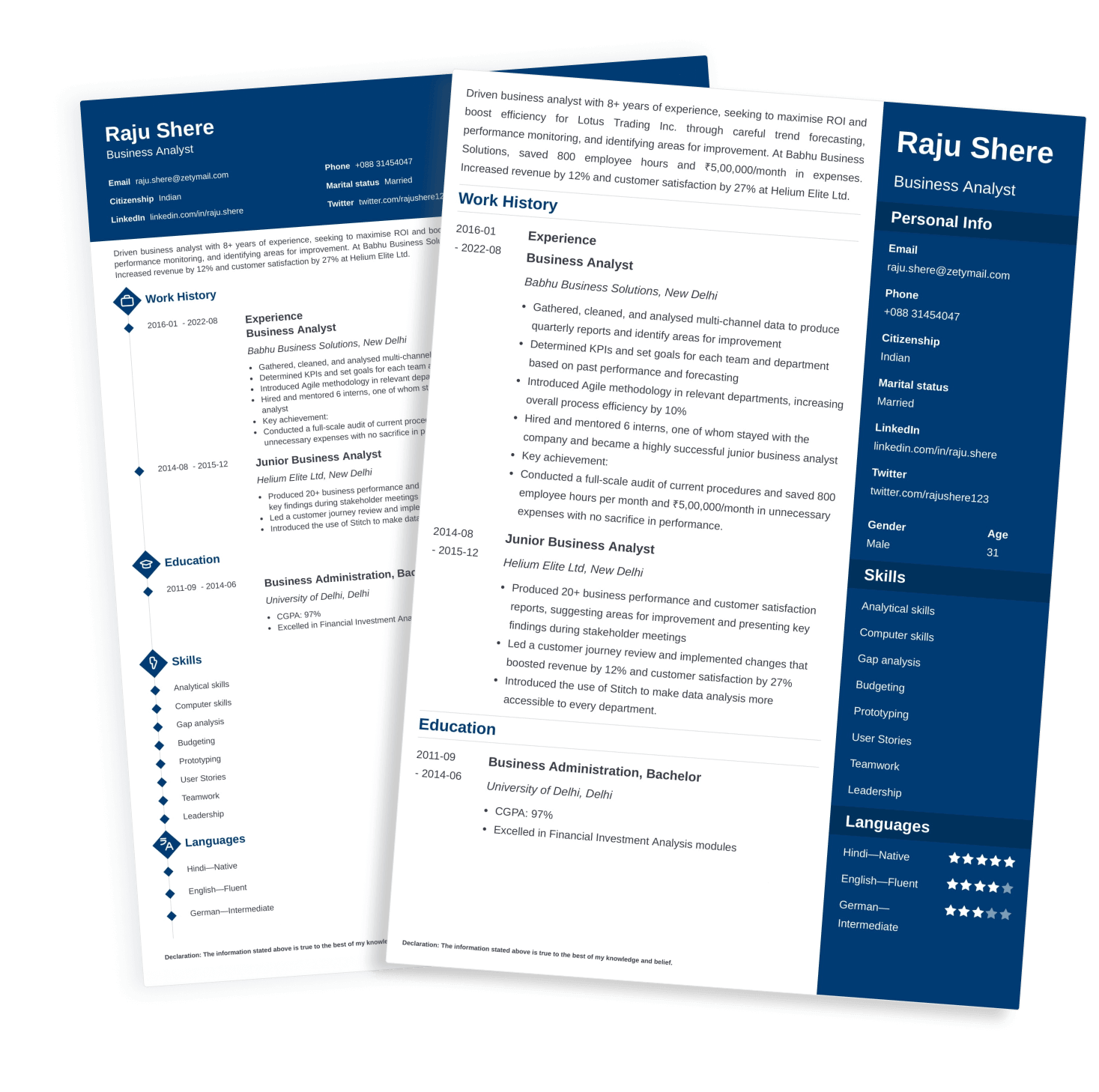 resume made online with Zety resume maker