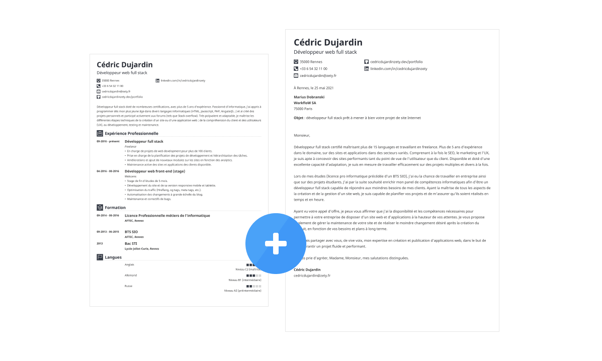 Combo CV et lettre