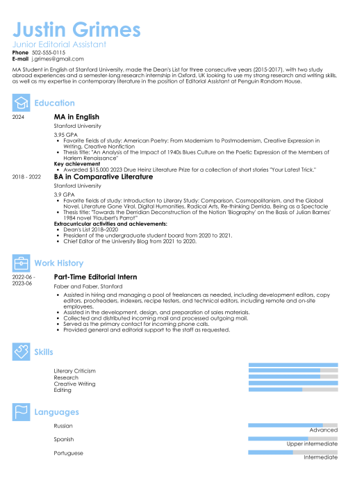 Student resume sample