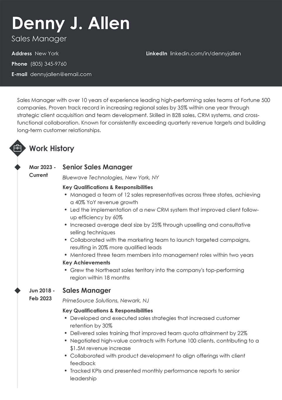 Professional Resume Template Diamond