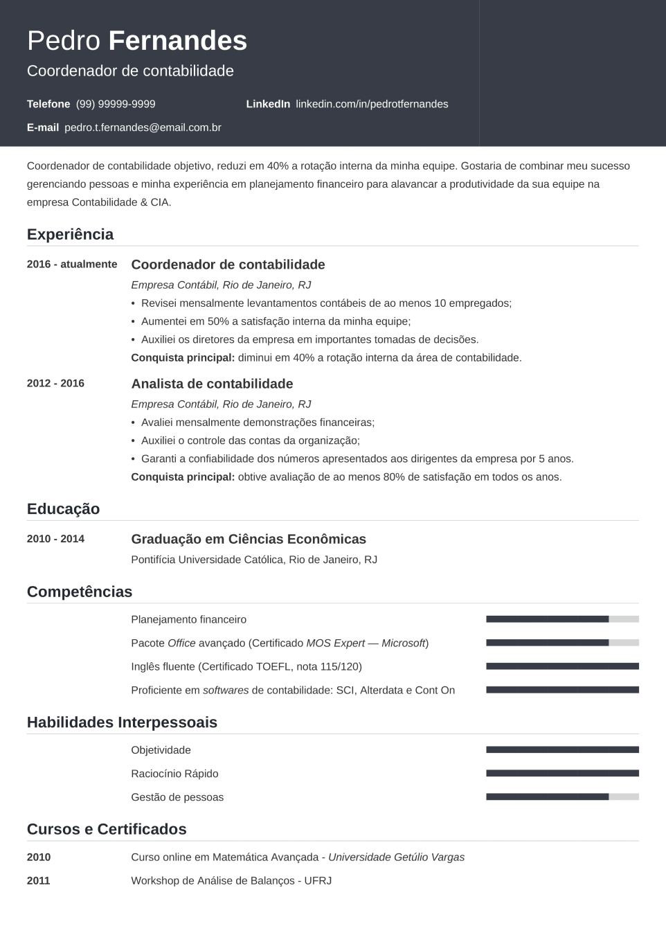 Modelo de currículo profissional Influx