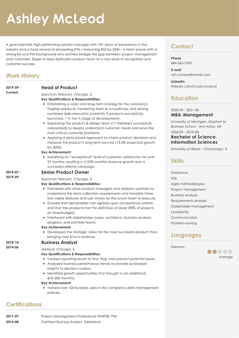 Cubic resume template