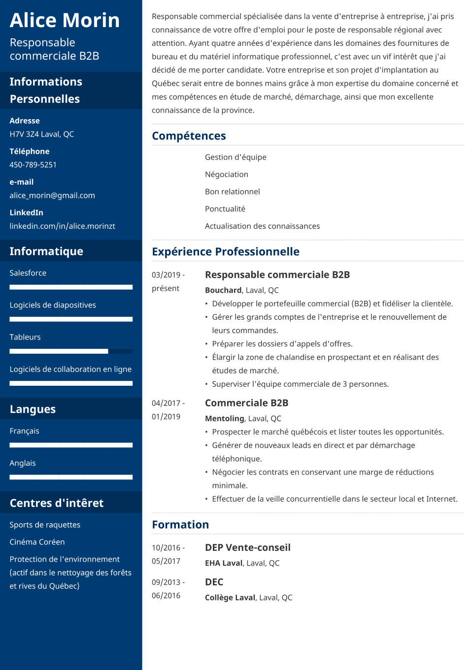 CV Template Cascade