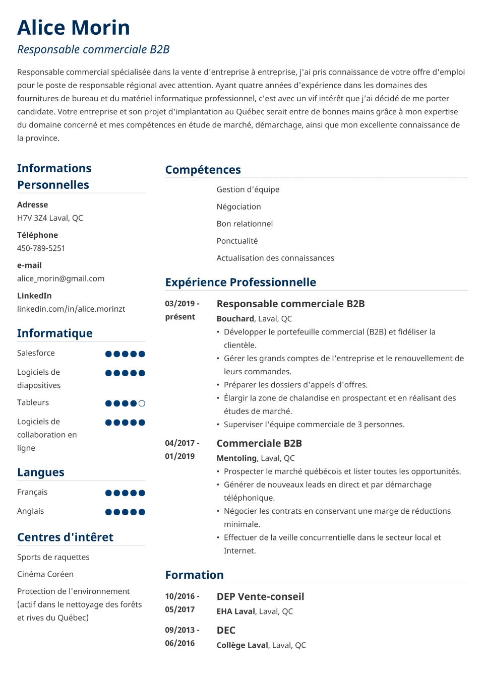 CV Template Simple