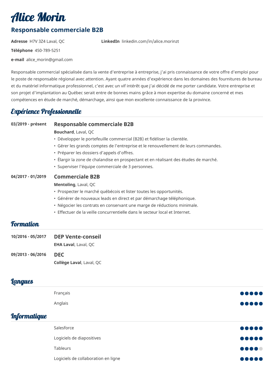 CV Template Valera