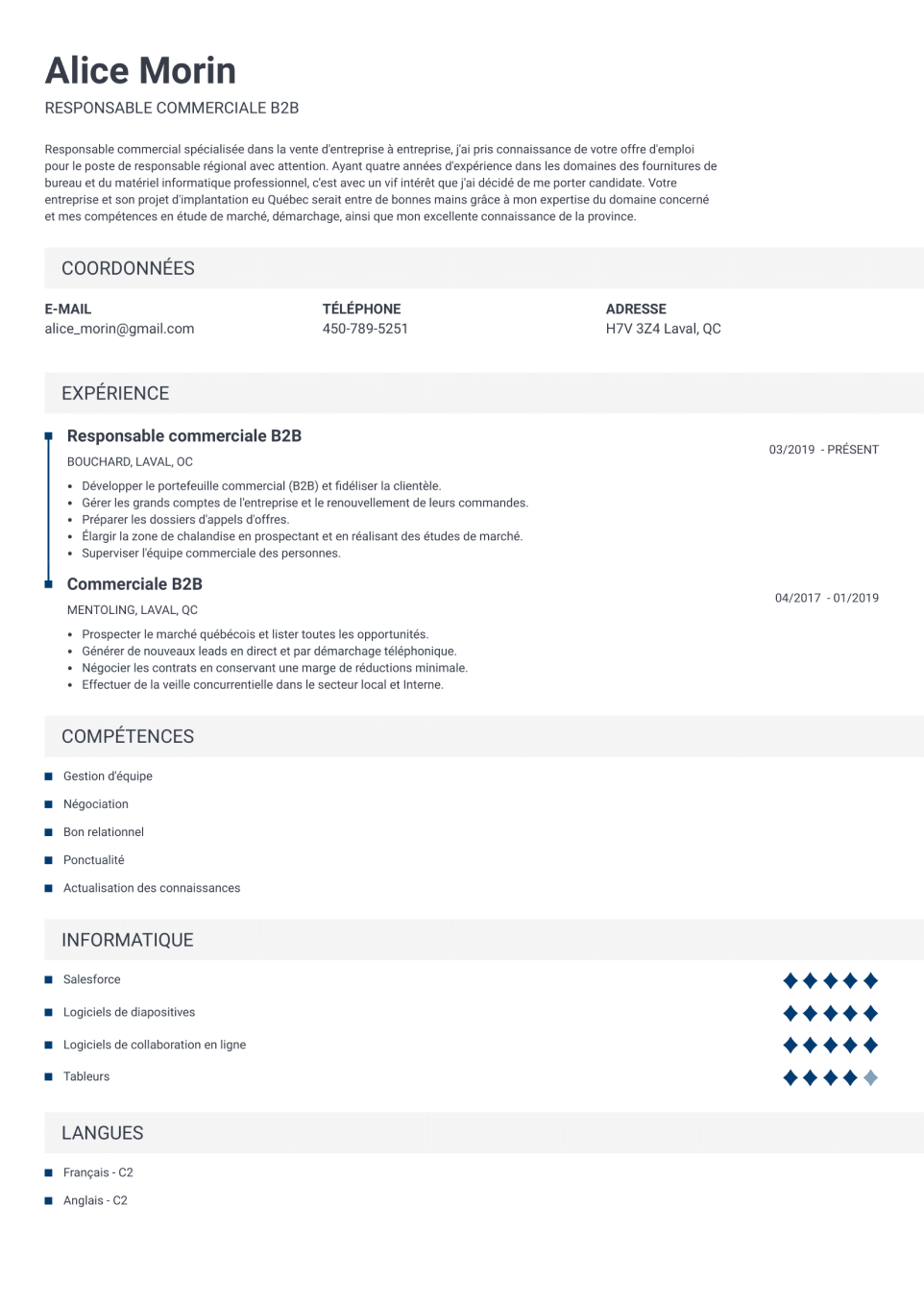  CV template vintage