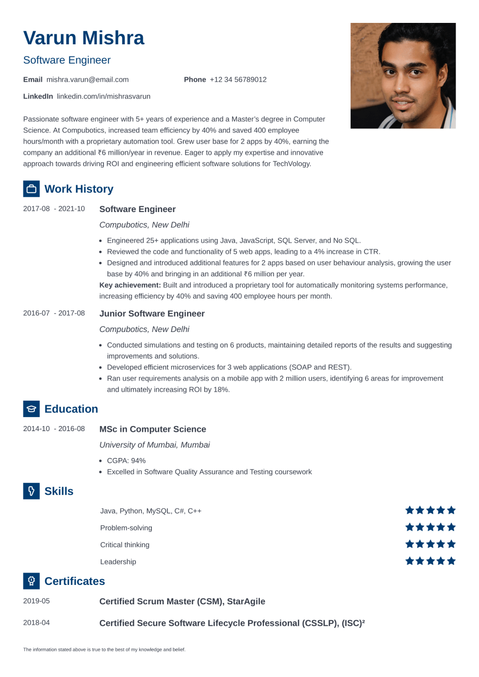 Professional Resume Template Newcast