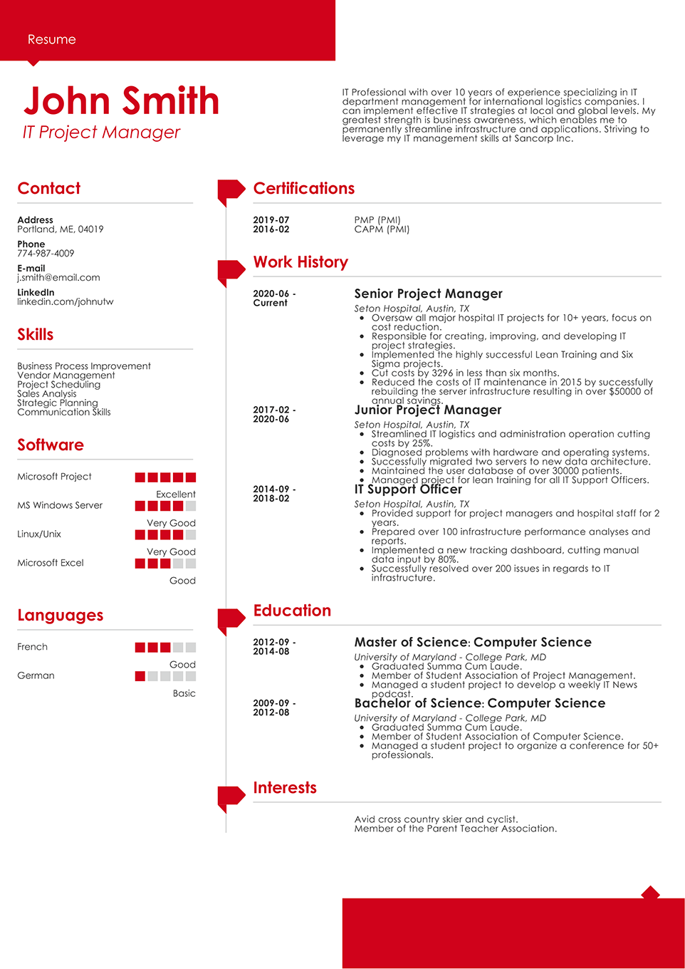 Modern resume template