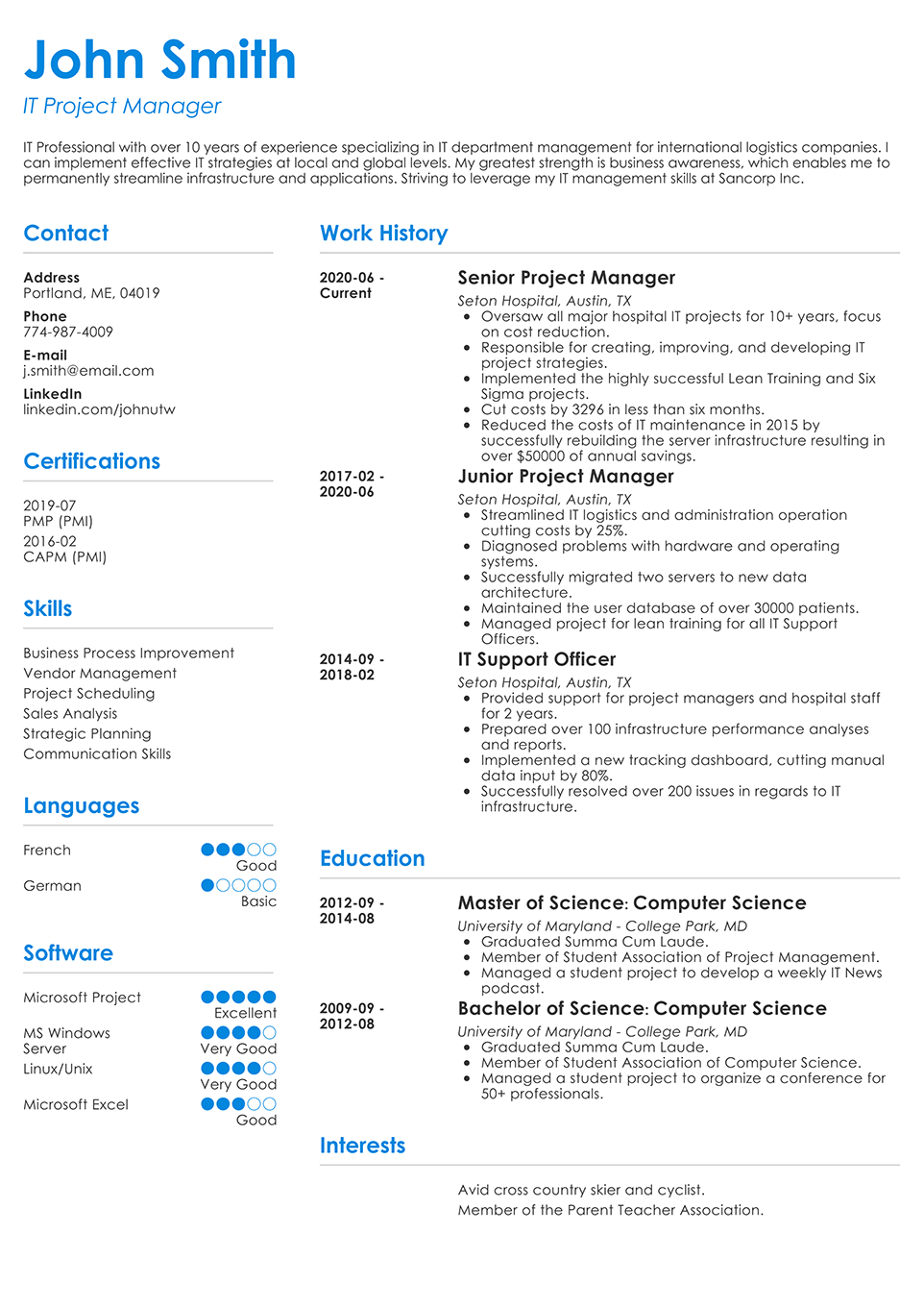 Simple resume template