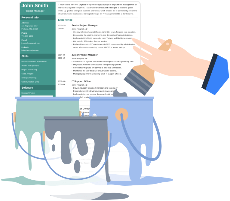 Zety CV builder design customisation step