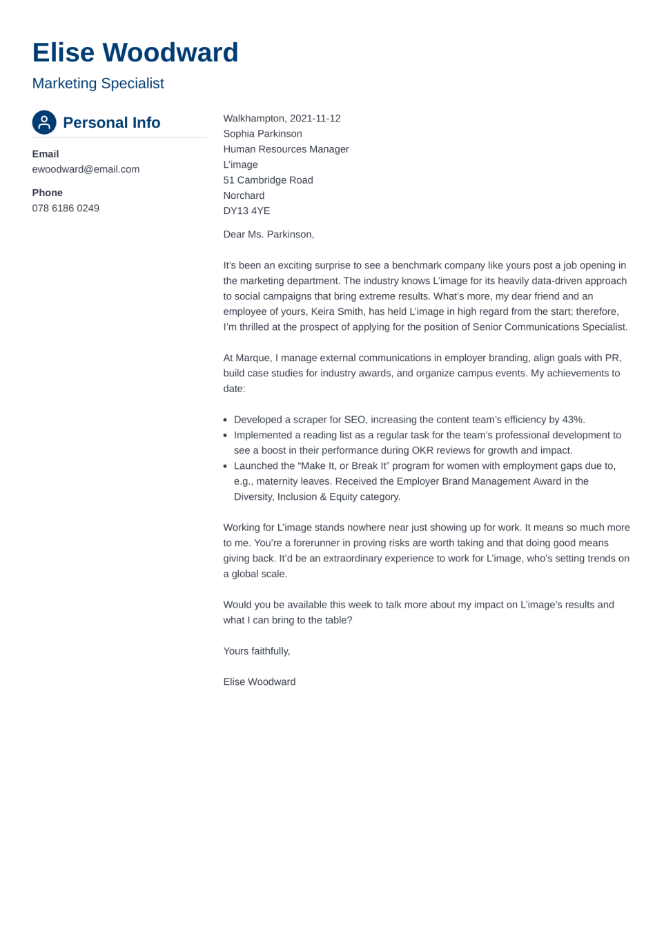 Cover Letter Template Crisp