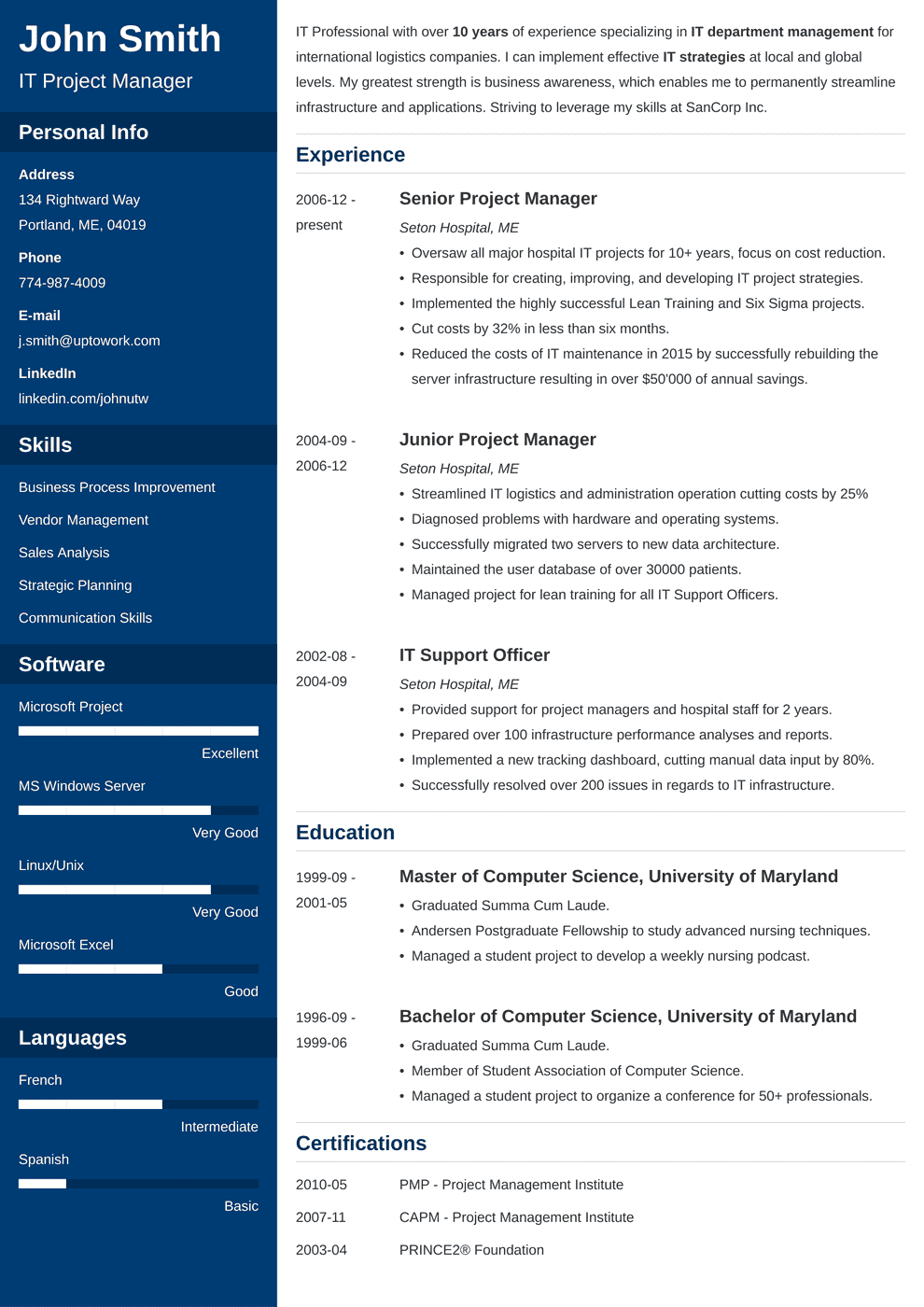 Project Manager Resume