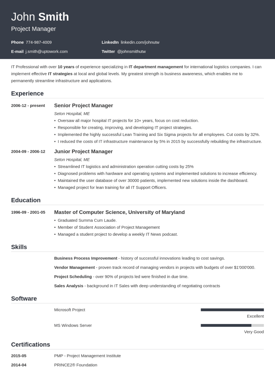 Professional Resume Template Influx