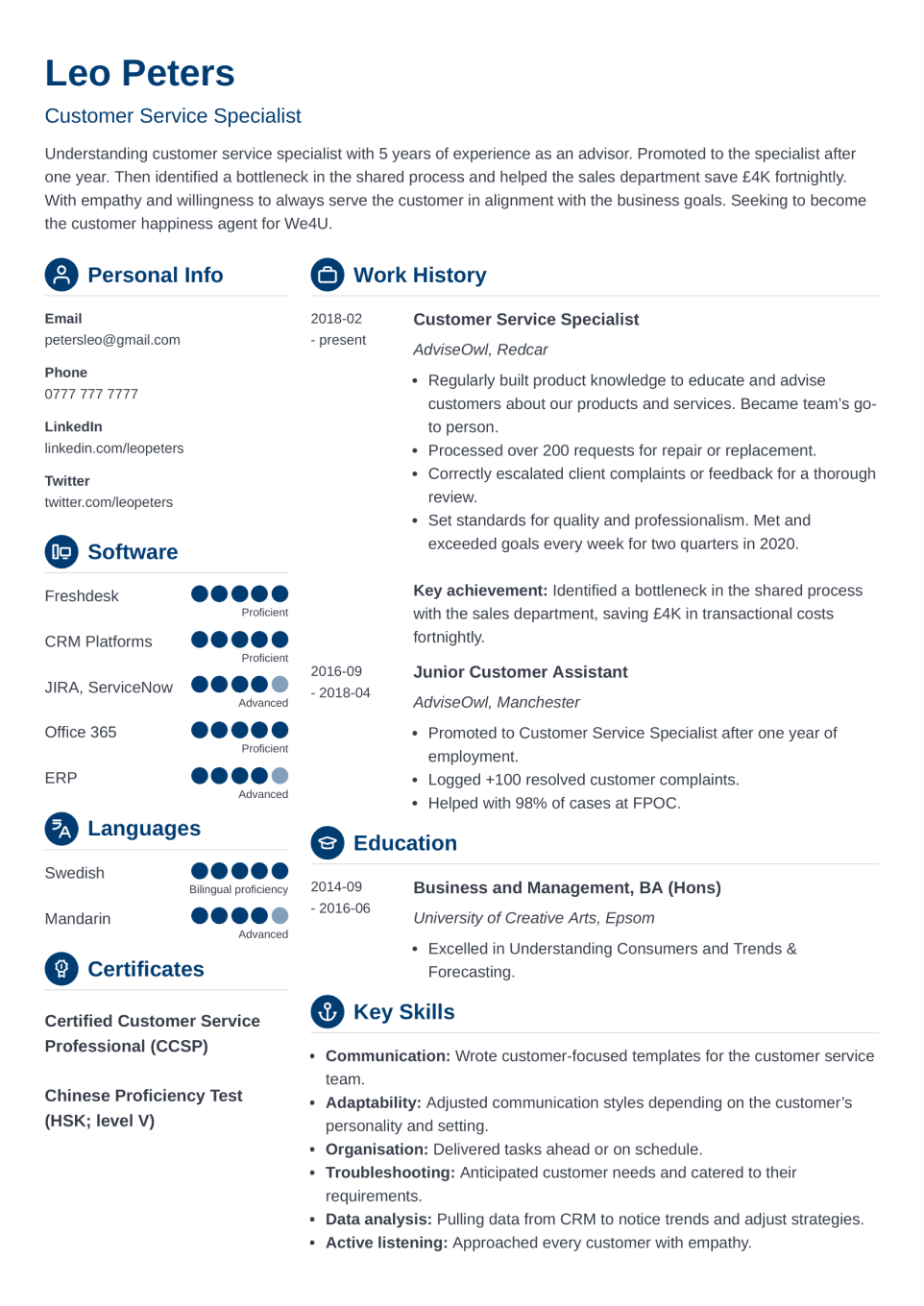 CV Template Crisp