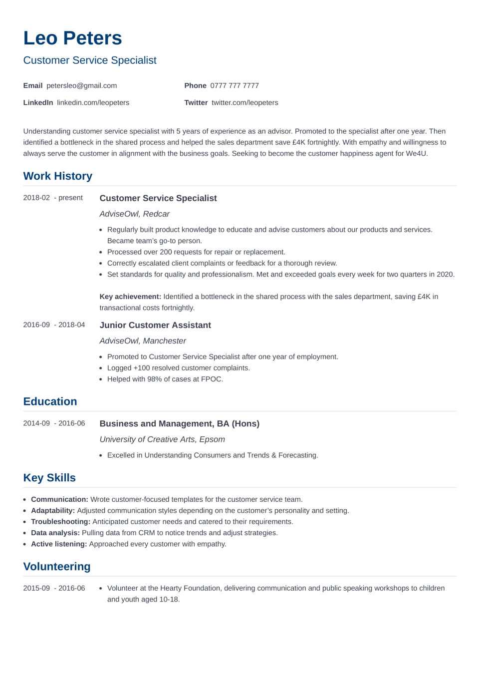 CV Template Nanica